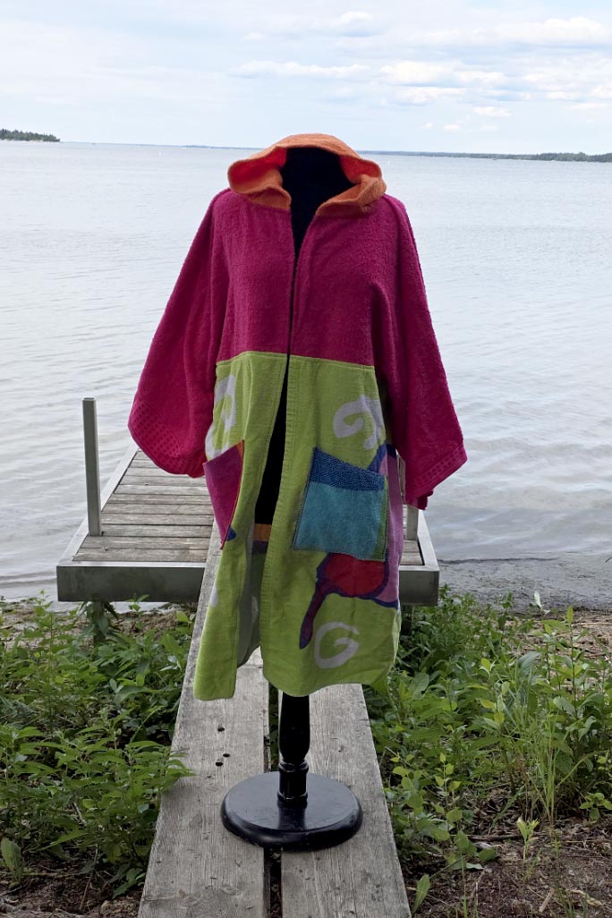 Up-cycled Towel Robe - Small/Medium - Ice Cream Cone