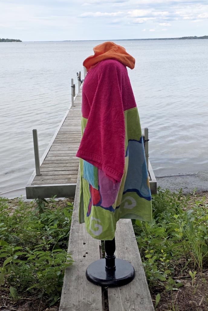 Up-cycled Towel Robe - Small/Medium - Ice Cream Cone