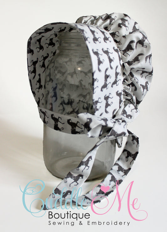 Horses at Play Prairie Baby Bonnet