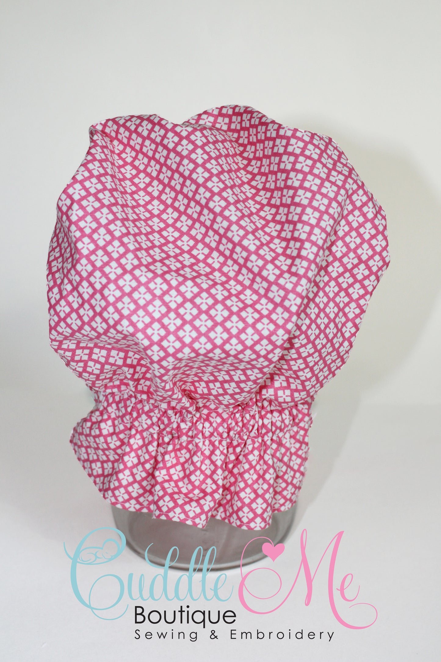 Pink Geometric Shapes Prairie Baby Bonnet