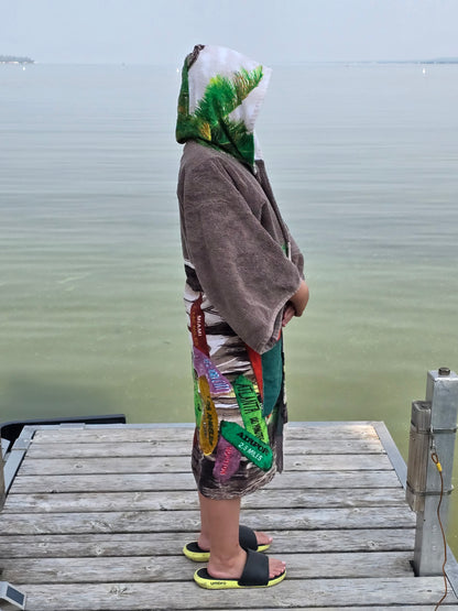 Up-cycled Towel Robe - Small - Road Signs