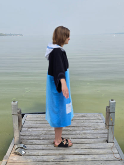 Up-cycled Towel Robe - Small/Medium - Blue Ombre