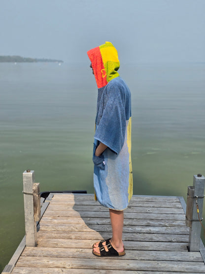 Up-cycled Towel Robe - Small - Footprints in the Sand