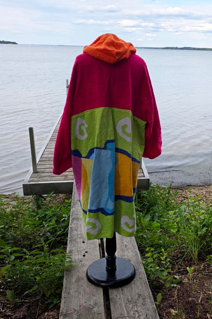 Up-cycled Towel Robe - Small/Medium - Ice Cream Cone