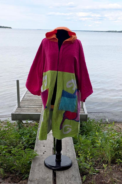 Up-cycled Towel Robe - Small/Medium - Ice Cream Cone