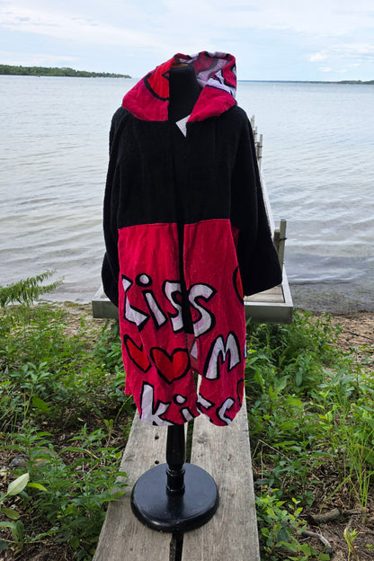 Up-cycled Towel Robe - Small - Kiss Me