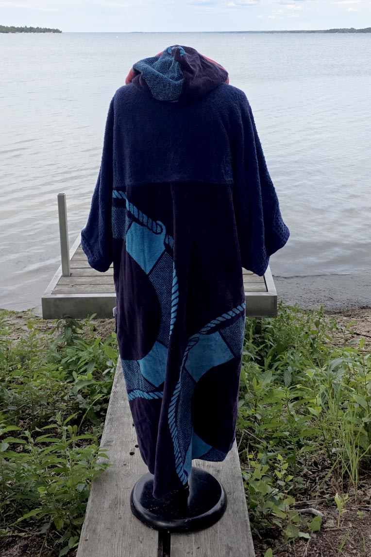 Up-cycled Towel Robe - Large/XL Nautical Ropes
