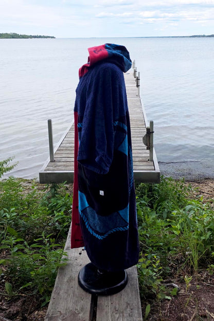 Up-cycled Towel Robe - Large/XL Nautical Ropes