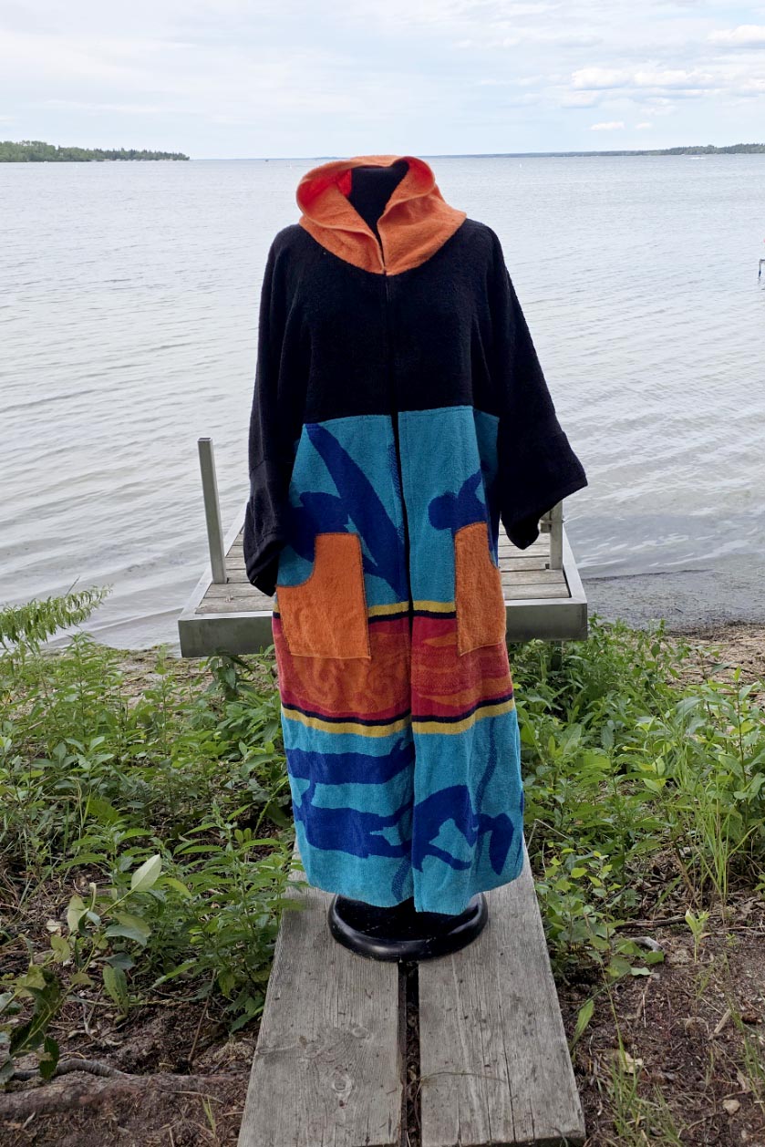 Up-cycled Towel Robe - Large/XL - Surfer