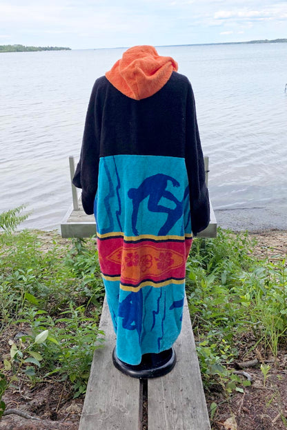 Up-cycled Towel Robe - Large/XL - Surfer