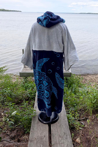 Up-cycled Towel Robe - Large/XL - Turtle