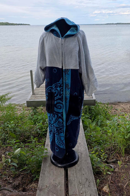 Up-cycled Towel Robe - Large/XL - Turtle