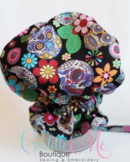 Black Sugar Skulls Prairie Baby Bonnet