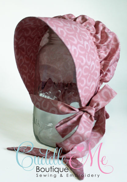 Horse Shoes Prairie Baby Bonnet