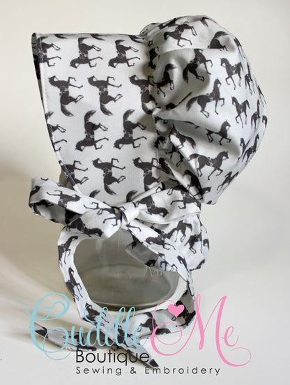 Horses at Play Prairie Baby Bonnet