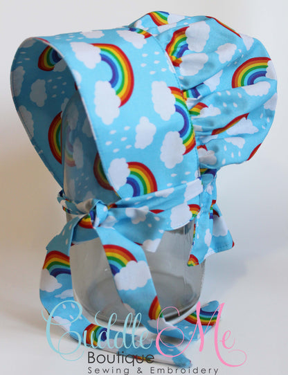 Rainbows Prairie Baby Bonnet
