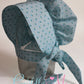 Vintage Blue Mini Flowers Prairie Baby Bonnet